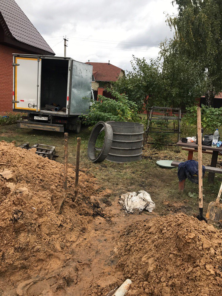 Грунт после копки траншеи и ниши для кессона
