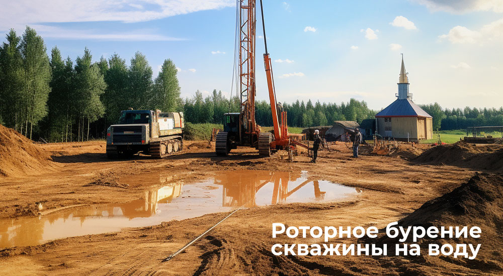 Роторное бурение скважины на воду